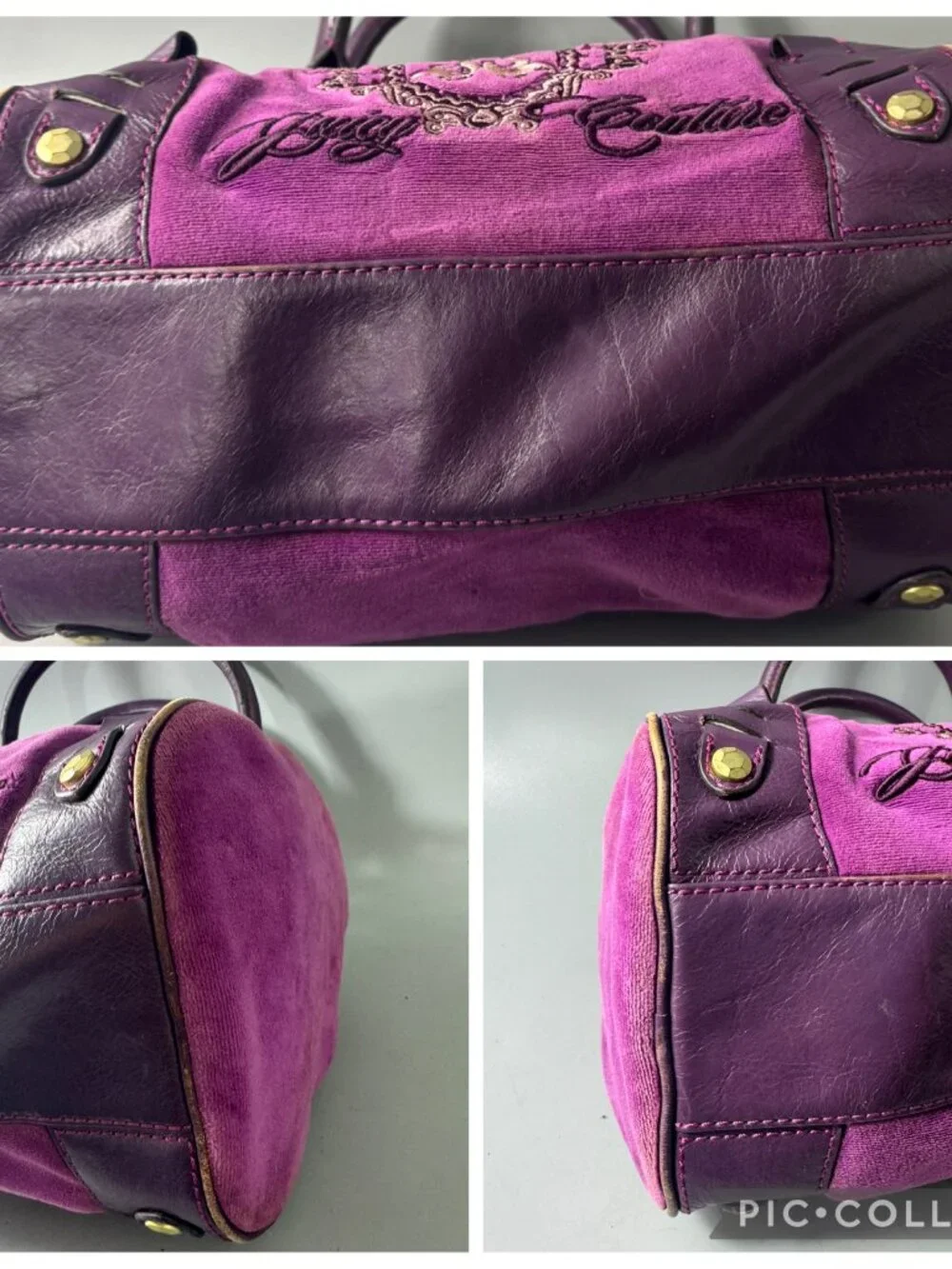 Vintage Juicy Couture Y2K Purple Velvet Shoulder Bag